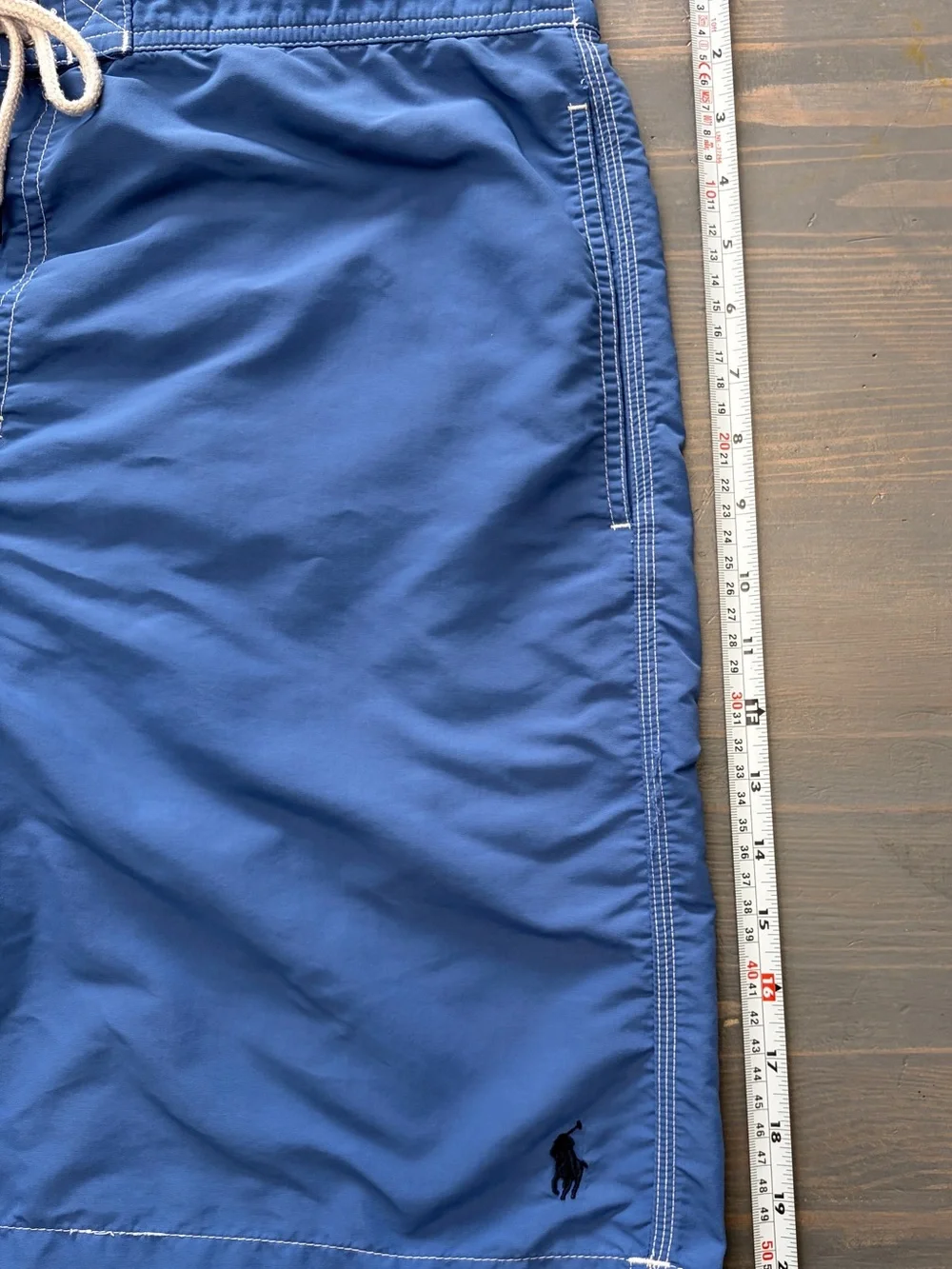 Polo by Ralph Lauren Navy Swim Trunks with Yellow Logo